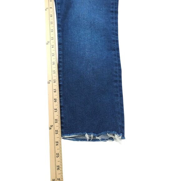 Mavi Jeans Cropped Capri Frayed Hem Size 27 Stretch Mid Rise Dark Wash Skinny - Picture 11 of 13
